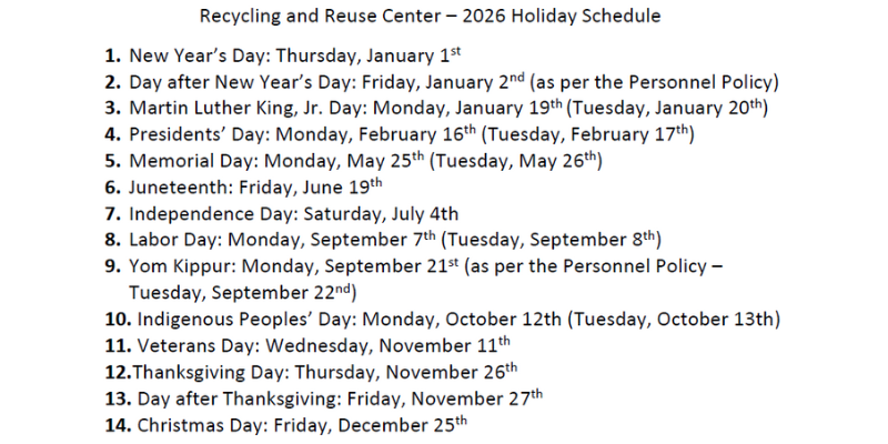 Recycling and Reuse Holidays 2026 Recycling and Reuse Holidays 2026